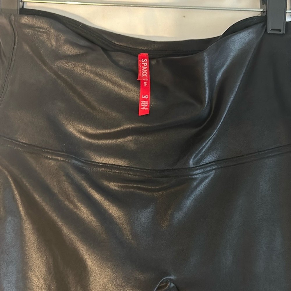 Spanx faux leather leggings.